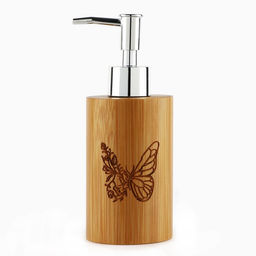 Дозатор для жидкого мыла Бабочка деревянный, 160 мл.