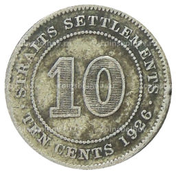 10 центов 1926 года Стрейтс Сетлментс