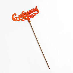 Цена за 4 шт. Топпер для торта деревянный «С Юбилеем!», красный, 13×6 см