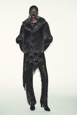 REVERSIBLE FAUX FUR SHORT COAT