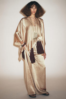 ZW COLLECTION WIDE-LEG SATIN TROUSERS