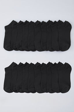 Siyah Unisex 20li Pamuklu K_sa Boy/G_r_nmez/Patik _orap TMNSS25CO00018