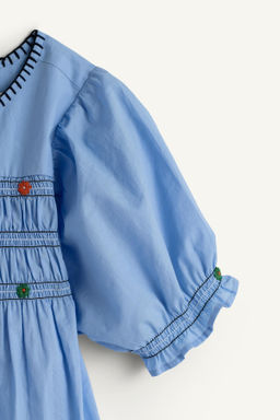 VESTIDO GOMAS FLORES BORDADAS LIMITED EDITION / Azulado - Zara фото 9