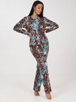 52 ЖЕНСКАЯ ПИЖАМА (брюки) (Коричневый (змея)) - А-дина фото 3