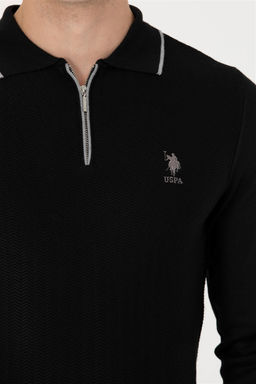 U. S. Polo Assn Мужской черный свитер - U.s. polo assn фото 7