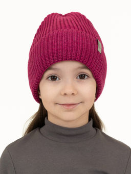Шапка вязаная красная Ш-113 малина (56-58)
