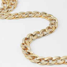 Цепочка для сумки, пластиковая, 15 21 мм, 120 см, цвет золотой