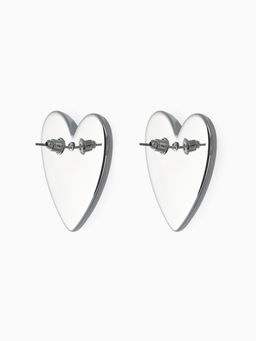Серьги пластик Сердце, цвет серебро - Qf фото 2
