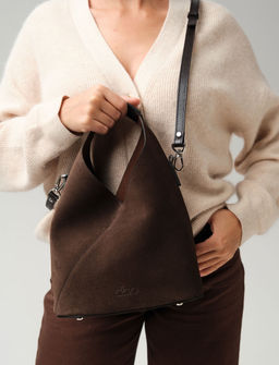 Замшевая сумка Rebecca DBR 31370 черный каштан  фото 5