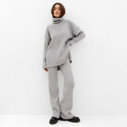 Костюм женский (свитер, брюки) MIST, размер 40-42 (S), серый