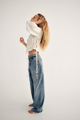 CONTRAST CROCHET BLOUSE - Zara фото 4