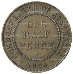1/2 пенни 1936 года Австралия