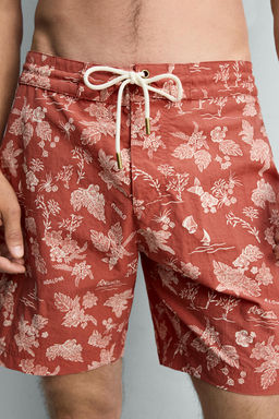 BA?ADOR LARGO ESTAMPADO FLORAL / Rojo claro - Zara фото 6