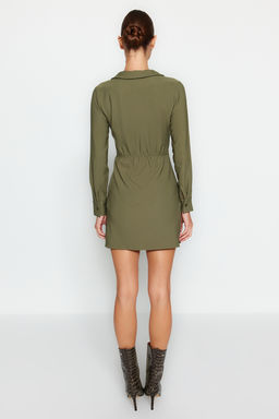 TRENDYOLMILLA Haki Kruvaze Dokuma Elbise TWOAW24EL00737  фото 5