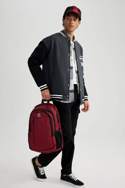 Кардиган оверсайз на мягкой подкладке с воротником-бомбером и принтом - Defacto фото 2