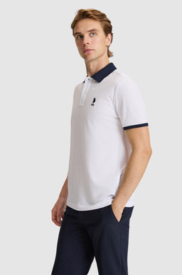 Erkek Beyaz Regular Fit Polo Yaka Basic Ti__rt - U.s. polo assn фото 3