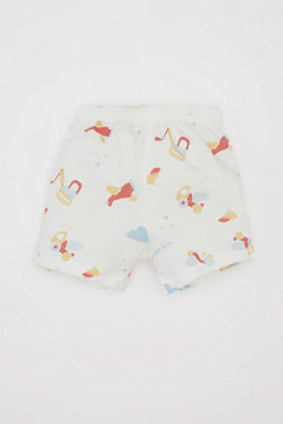 Пижамный комплект из чесаного хлопка с короткими рукавами и шортами для маленьких мальчиков - Defacto фото 2