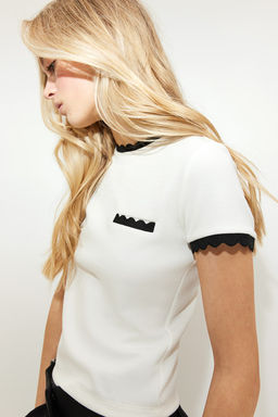 Top de canale con ribetes festoneados - H&m фото 3