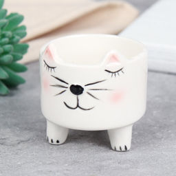 Кашпо 7х7х7,5 см Животные / WN30 /уп 120/ белое - Галеонтрейд фото 5