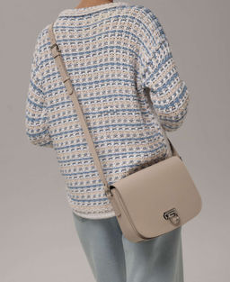 Сумка кожаная кросс-боди Azaro 31034 бежевый жемчуг