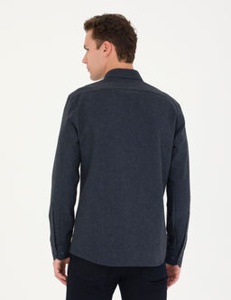 Lacivert Slim Fit Uzun Kollu G_mlek