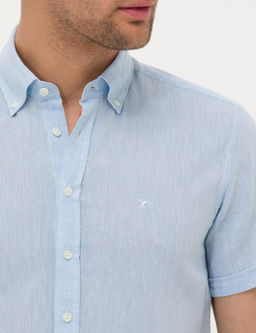 A__k Mavi Slim Fit Keten Kar___ml_ K_sakol G_mlek