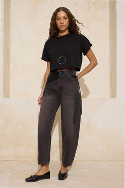 Kahverengi Vintage Y?kama Yuksek Bel Baggy Jeans TWOSS26JE00016 - Trendyolmilla фото 3