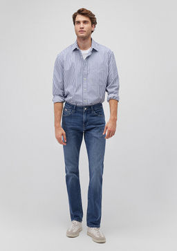 Martin Premium Blue Golgeli Koyu Mavi Jean Pantolon  фото 2