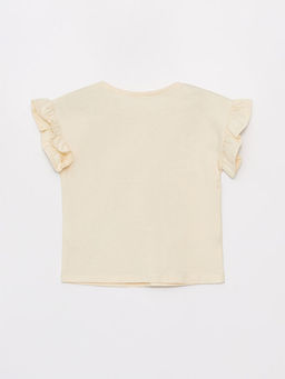 Bisiklet Yaka Bask?l? K?sa Kollu K?z Bebek Ti??rt - Waikiki фото 2