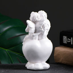 Фигурка гипс Ангелы на сердце, перламутровый, 14?8?6 см