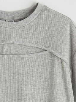 Bisiklet Yaka Pencere Detayl? K?z ?ocuk Ti??rt