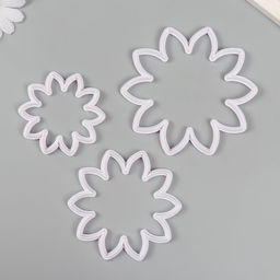 Каттеры для полимерной глины Цветы набор 3 шт d=6,9, 8,8 и 10,8 см