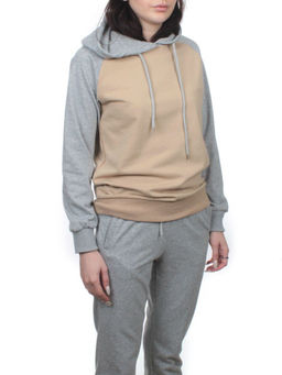 NOE103 BEIGE/GRAY Костюм спортивный женский (хлопок 90%, полиэстер 10%) - Fashion фото 6