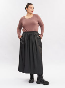 Юбка кожаная UB30009BLK01 - Артесса фото 2