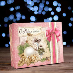 Цена за 5 шт. Подарочная коробка Декупаж, 23,7 х 18,7 х 6,3 см