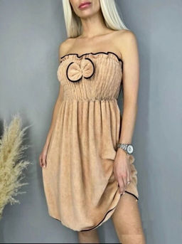 Парео женское для бани и сауны Леди-КАРАМЕЛЬ микрофибра