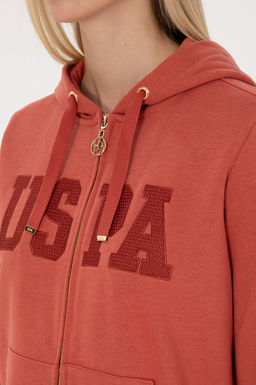 Kad_n Kiremit Uzun Fermuarl_ Kap__onlu Basic Sweatshirt - U.s. polo assn фото 7