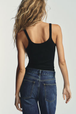 RIBBED FLORAL TOP - Zara фото 3