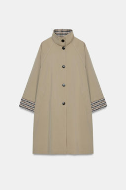 TRENCH OVERSIZE PU?O CUADROS / Tostado - Zara фото 8