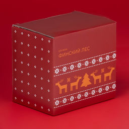 Кружка новогодняя Доляна «Финский лес», 330 мл, 12×8.5×11 см, фарфор, белая