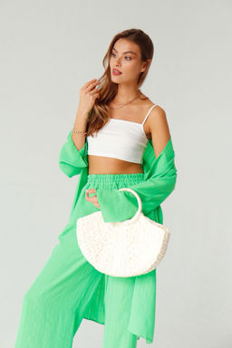 9389 Костюм из кимоно и брюк-палаццо салатовый - Martichelli фото 4