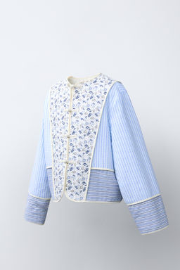 CAZADORA ACOLCHADA PATCHWORK / Azul / Blanco - Zara фото 3