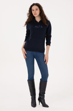 Kad_n Lacivert Kap__onlu Basic Sweatshirt - U.s. polo assn фото 4