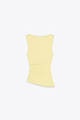 ASYMMETRIC T-SHIRT WITH PLEATS - Zara фото 51