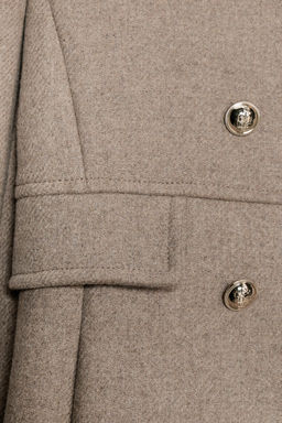SHORT DOUBLE-BREASTED WOOL COAT - Zara фото 8