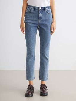 Beli Lastikli Slim Fit Kad?n Jean Pantolon