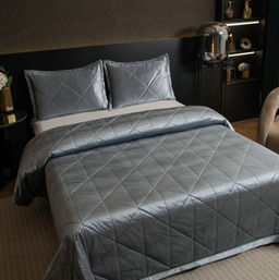 Велюровое покрывало в клетку и две наволочки OVL039 160*220/50-70 1 шт - Ситрейд фото 7