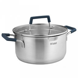Кастрюля из нержавеющей стали "Ковентри" 3,3л, s0,6мм, дно s2,8мм, стеклянная жаропрочная крышка, обод крышки с перфорацией, ручки с силиконовыми вставками, цветная коробка, "TalleR" (Китай)