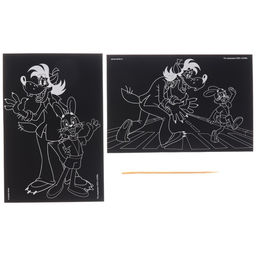 Цена за 3 шт. Гравюра детская, 2 штуки, со стекой, Ну, погоди!