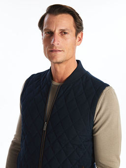 Standart Kal?p Dik Yaka Erkek Triko Yelek